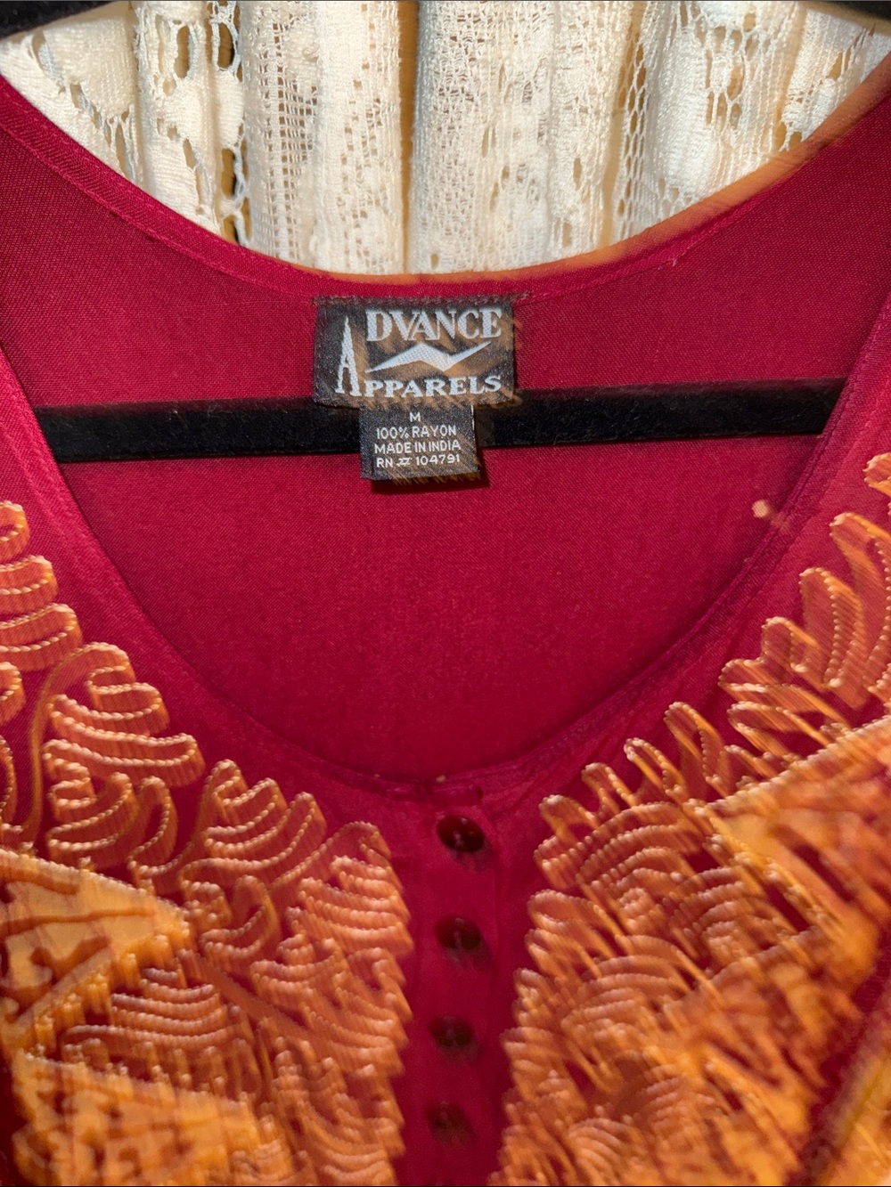 Advance Apparels Burgundy Maxi Dress with Gold Embroidery - Picture 4 of 8